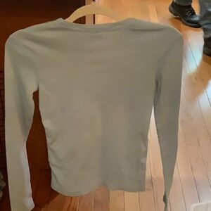 Ralph Lauren polo cotton T-shirt with long sleeves, powder blue, yellow polo.